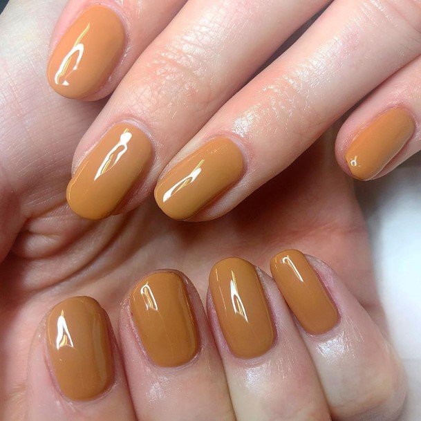 Girls Designs Tan Nail