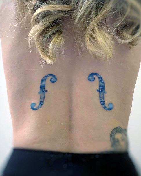 Girls Designs Violin Tattoo