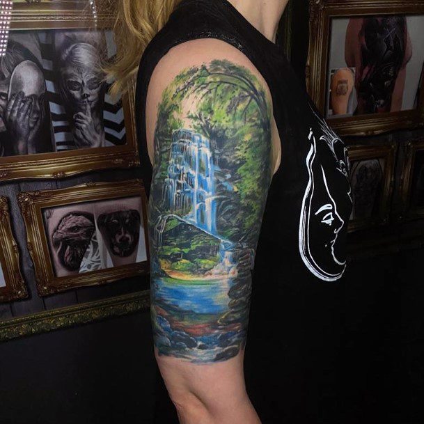 Girls Designs Waterfall Tattoo