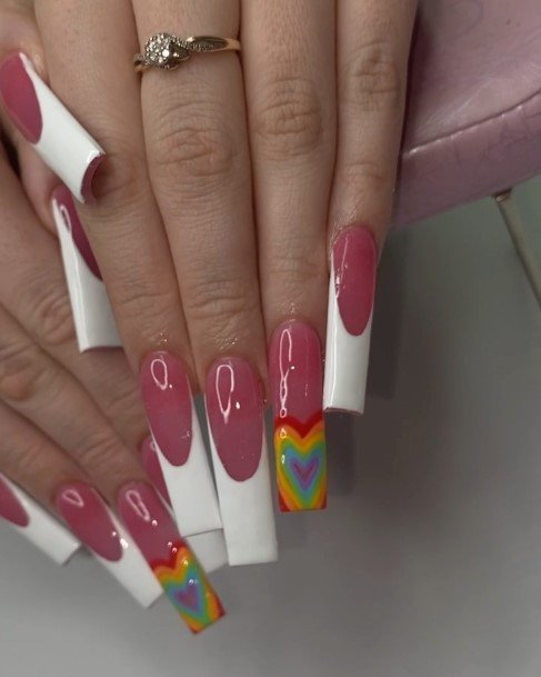 Girls Designs White French Nail