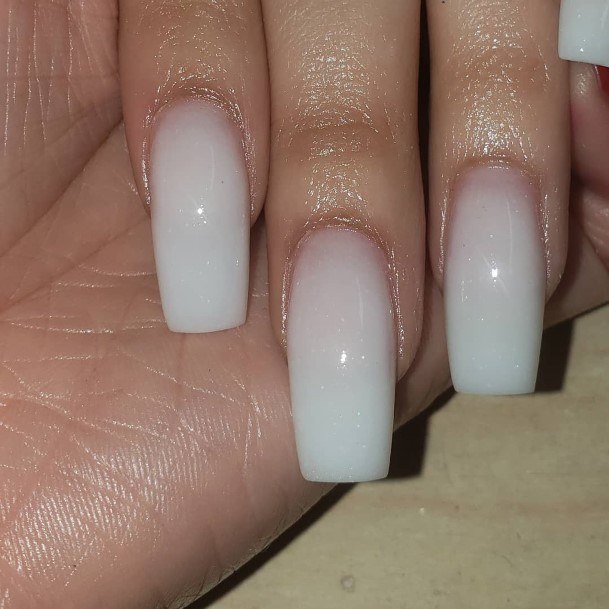 Girls Designs White Square Nail