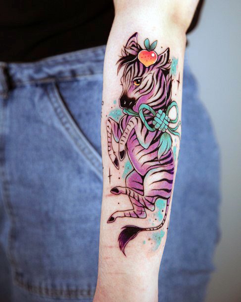 Girls Designs Zebra Tattoo