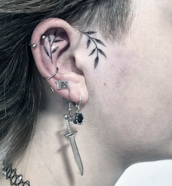 Girls Ear Tattoo Designs