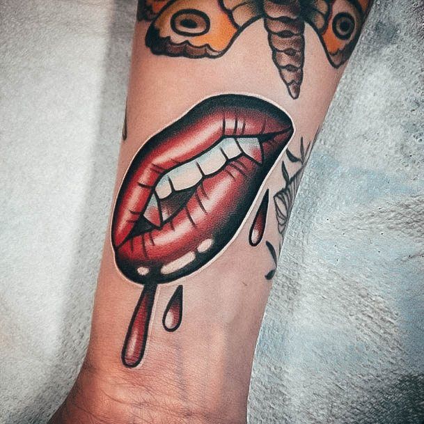 Girls Fangs Tattoo Ideas