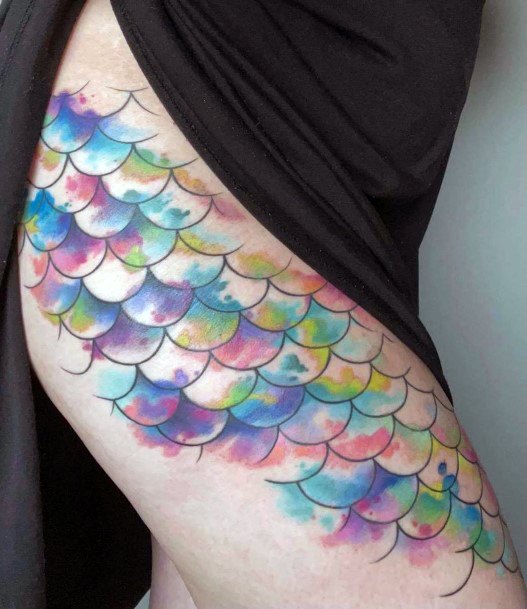 Girls Fish Scales Tattoo Ideas