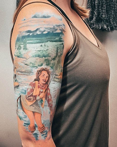 Girls Fishing Tattoo Ideas