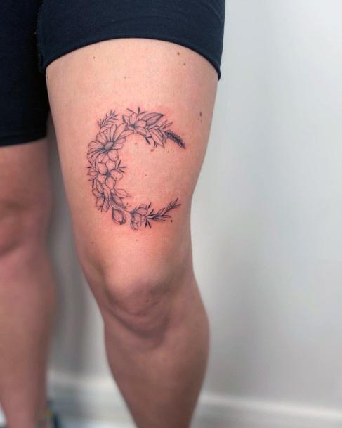 Girls Flower Moon Tattoo Ideas