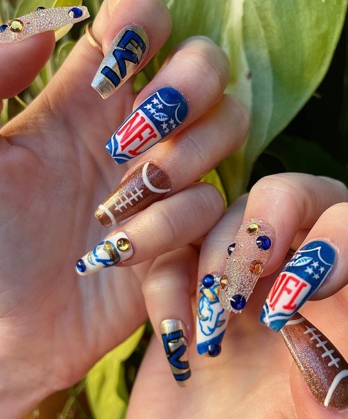 Girls Football Nail Designs