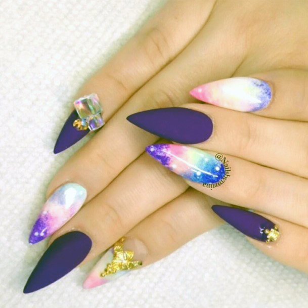 Girls Galaxy Nail Art Ideas