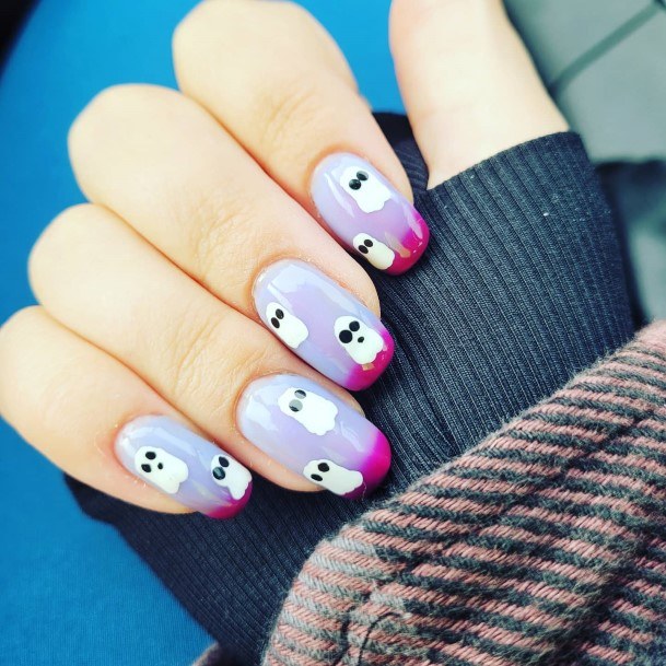 Girls Ghost Nail Designs