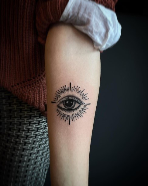 Girls Glamorous All Seeing Eye Tattoo Inspiration