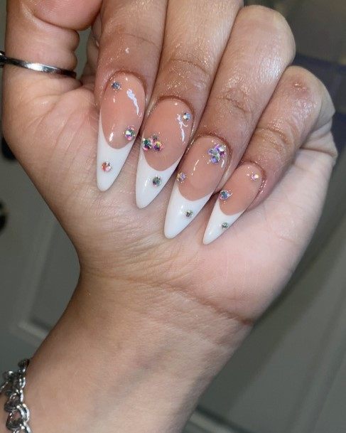 Girls Glamorous Almond French Nail Inspiration