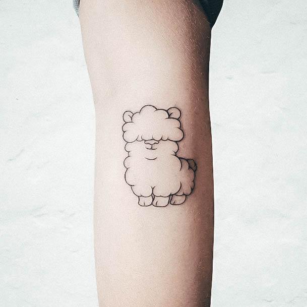 Girls Glamorous Alpaca Tattoo Inspiration