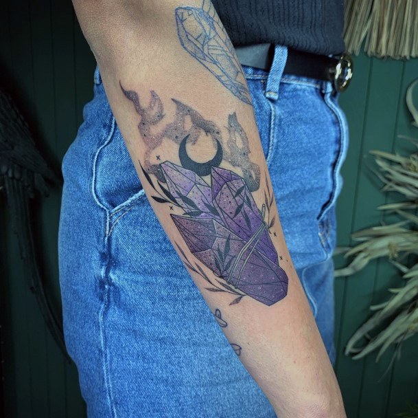 Girls Glamorous Amethyst Tattoo Inspiration