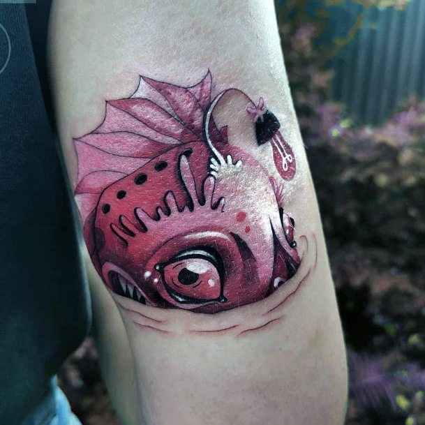 Girls Glamorous Anglerfish Tattoo Inspiration