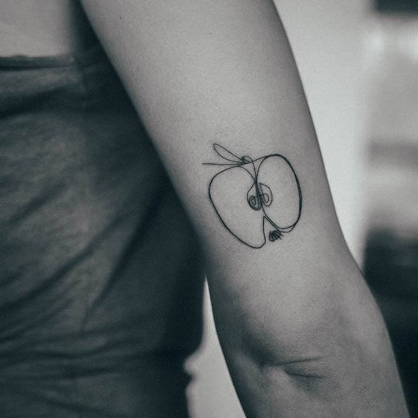 Girls Glamorous Apple Tattoo Inspiration