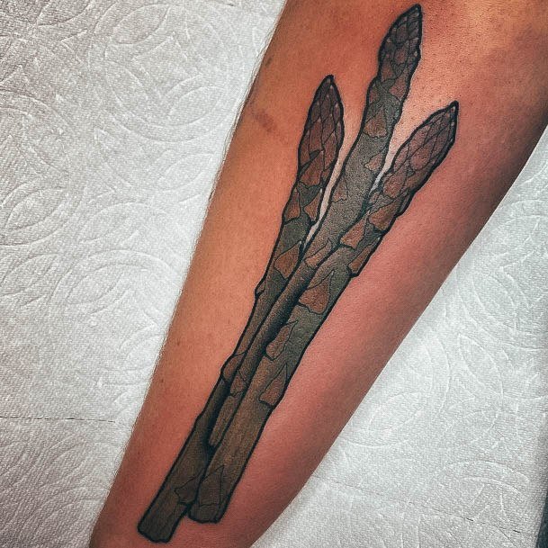 Girls Glamorous Asparagus Tattoo Inspiration