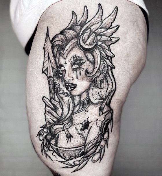 Girls Glamorous Athena Tattoo Inspiration