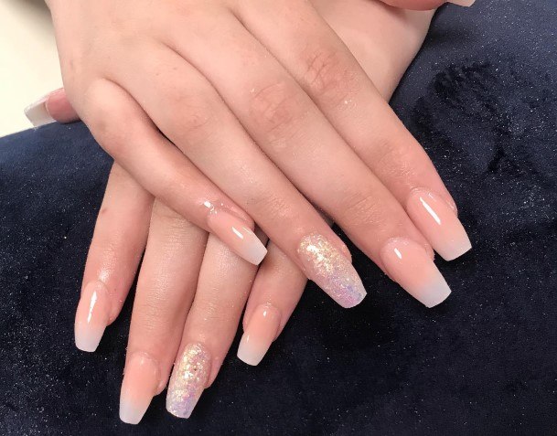 Girls Glamorous Beige Ombre Nail Inspiration