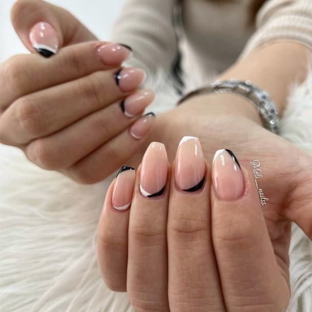 Girls Glamorous Black And White Nail Inspiration