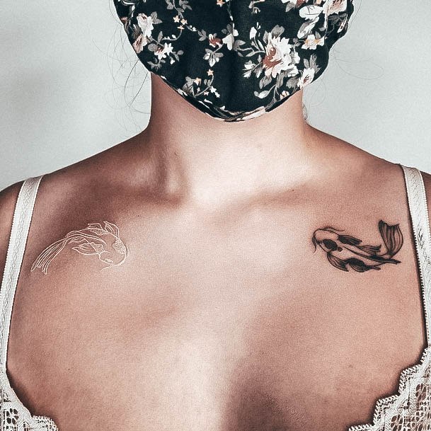 Girls Glamorous Black And White Tattoo Inspiration