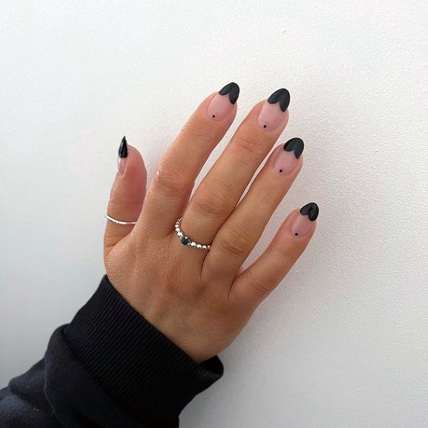 Girls Glamorous Black Dress Nail Inspiration