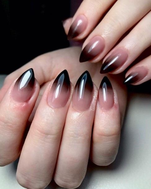 Girls Glamorous Black Ombre Nail Inspiration