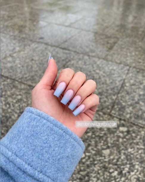 Girls Glamorous Blue Ombre Nail Inspiration