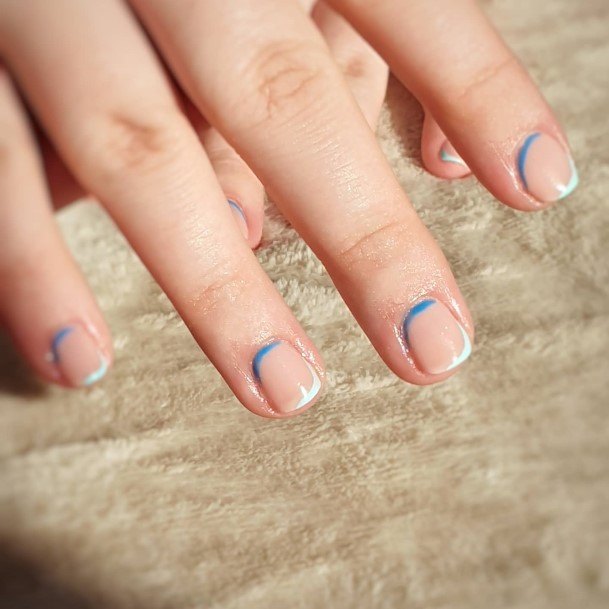 Girls Glamorous Blue Short Nail Inspiration