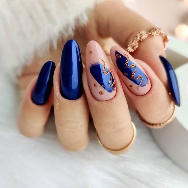 Girls Glamorous Blue Summer Nail Inspiration