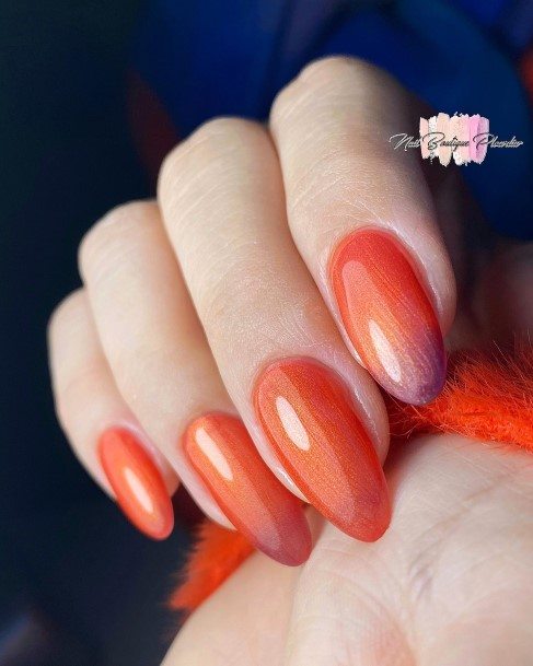 Girls Glamorous Bright Coral Nail Inspiration