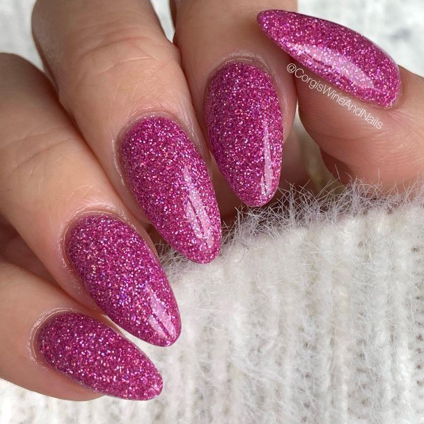 Girls Glamorous Bright Pink Nail Inspiration