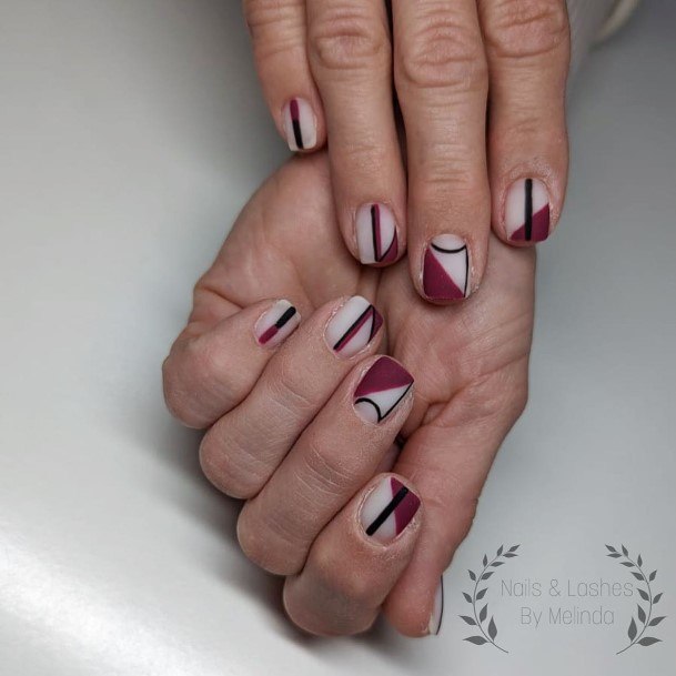 Girls Glamorous Burgundy And Black Nail Inspiration