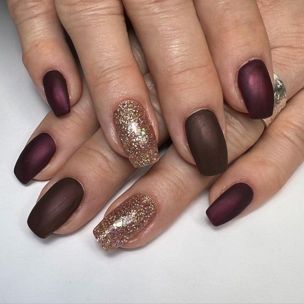 Girls Glamorous Burgundy Nail Inspiration