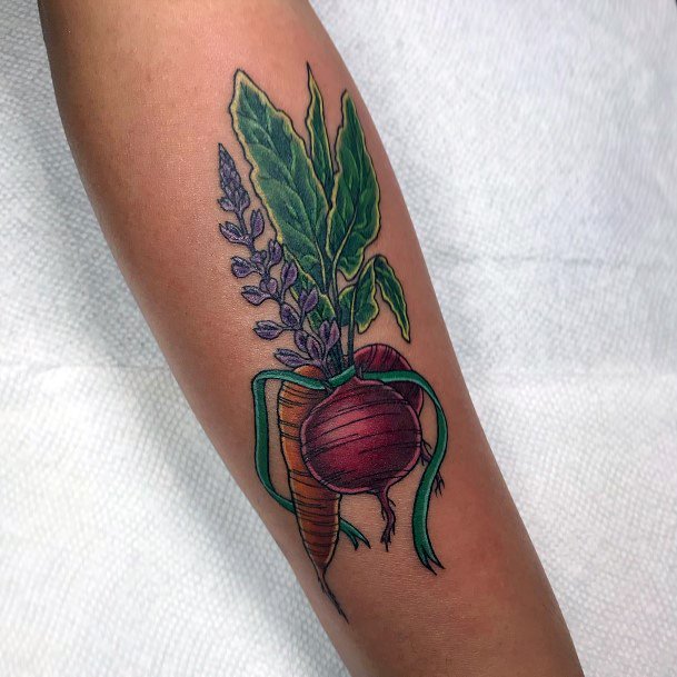 Girls Glamorous Carrot Tattoo Inspiration