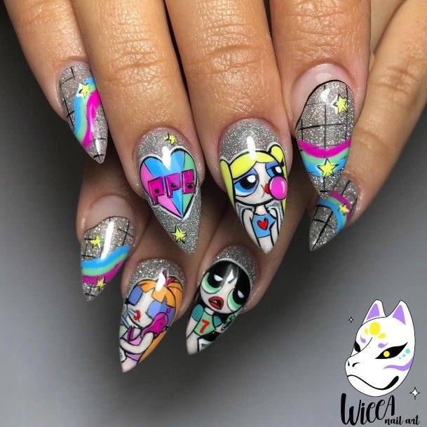 Girls Glamorous Cartoon Nail Inspiration