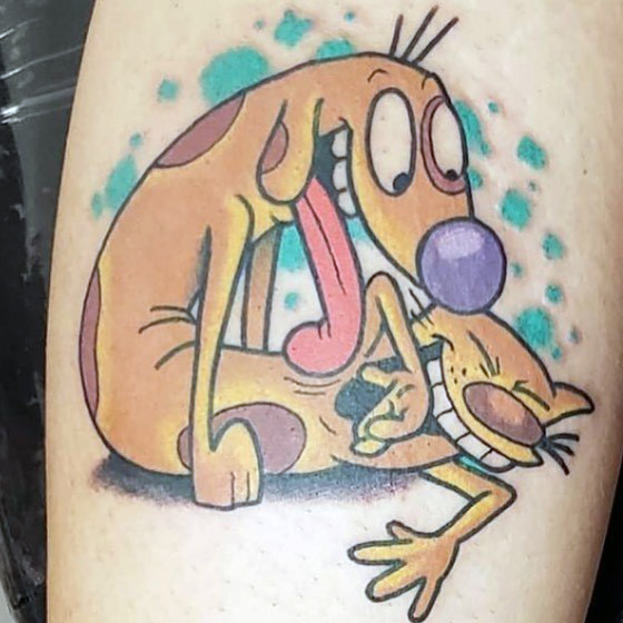 Girls Glamorous Catdog Tattoo Inspiration