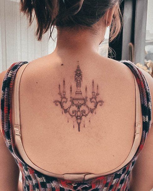 Girls Glamorous Chandelier Tattoo Inspiration