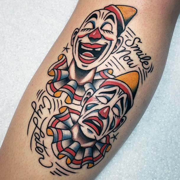 Girls Glamorous Clown Tattoo Inspiration