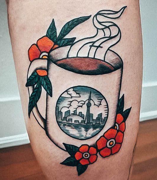 Girls Glamorous Coffee Mug Tattoo Inspiration