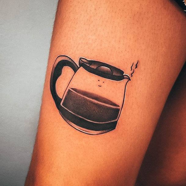 Girls Glamorous Coffee Pot Tattoo Inspiration