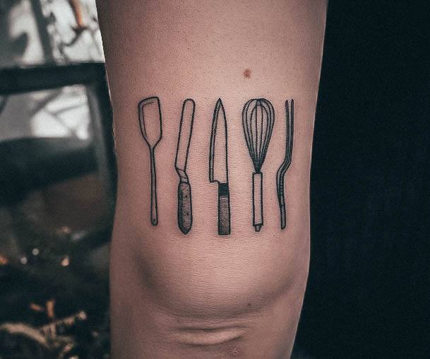 Girls Glamorous Cooking Tattoo Inspiration