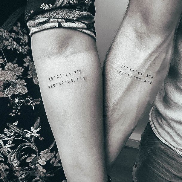 Girls Glamorous Coordinates Tattoo Inspiration