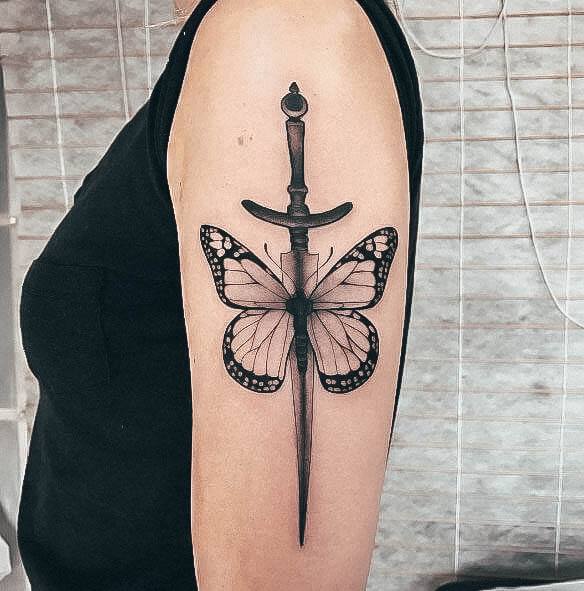 Girls Glamorous Dagger Tattoo Inspiration