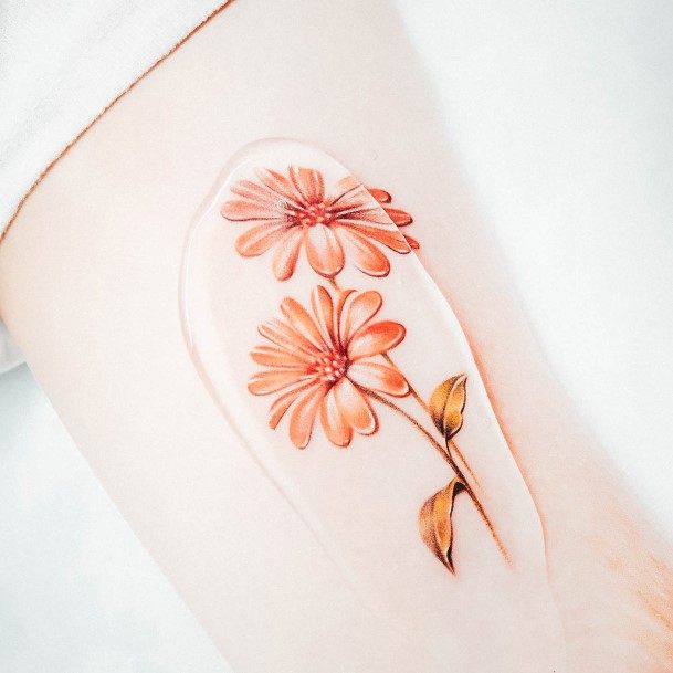 Girls Glamorous Daisy Tattoo Inspiration