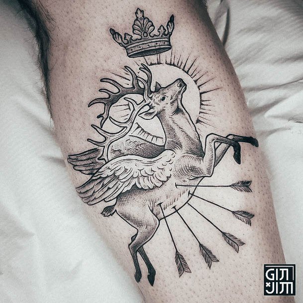 Girls Glamorous Deer Tattoo Inspiration