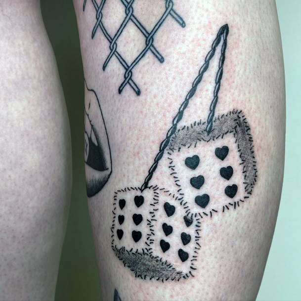 Girls Glamorous Dice Tattoo Inspiration