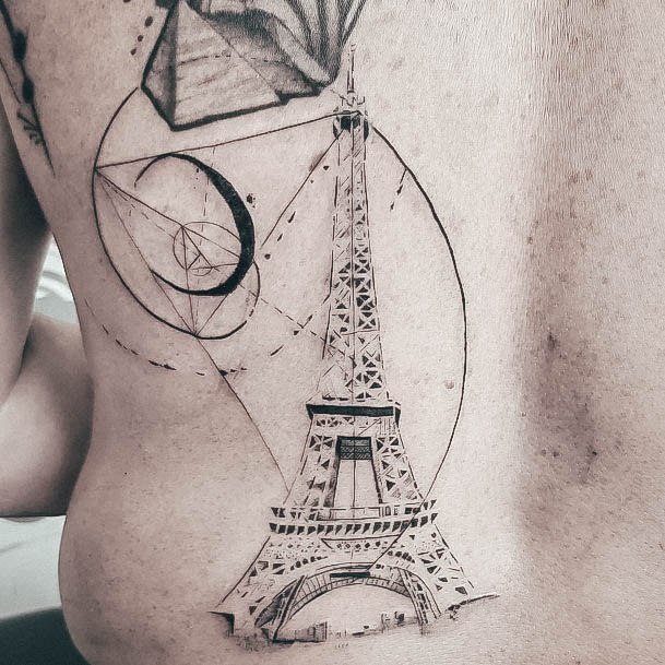 Girls Glamorous Eiffel Tower Tattoo Inspiration