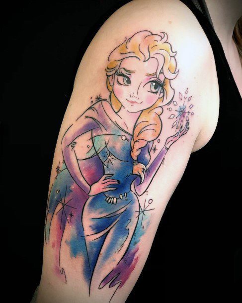 Girls Glamorous Elsa Tattoo Inspiration