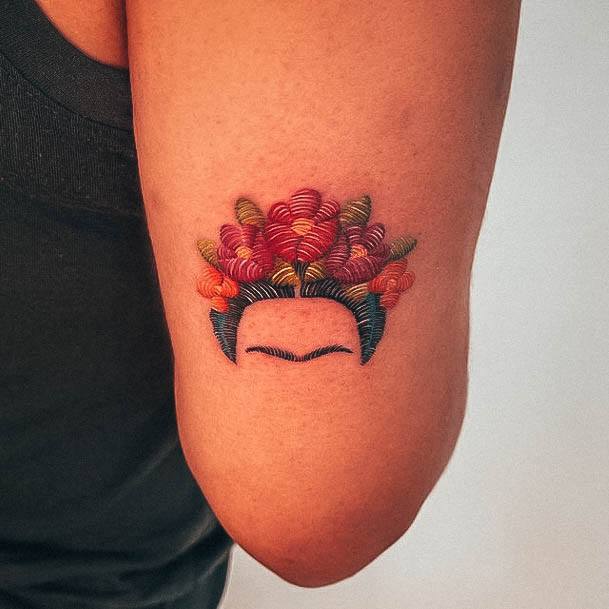 Girls Glamorous Embroidery Tattoo Inspiration